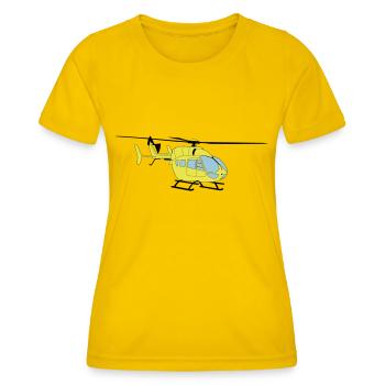 ec145 ah145 Hubschrauber Helikopter Helicopter - Frauen Funktions-T-Shirt - Eigelb - Vorne - AI Model Female 172 dark (172cm)