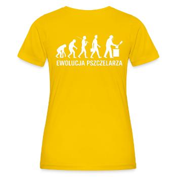 Die Entwicklung des Imkers - Frauen Funktions-T-Shirt - Eigelb - Hinten - AI Model Female 172 dark (172cm)