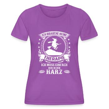 keine Therapie ich muss nur in den Harz - Frauen Funktions-T-Shirt - Violett - Vorne - AI Model Female 172 dark (172cm)