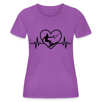 Wakeboard Sport Wakeboarder Herz - Frauen Funktions-T-Shirt - Violett - Vorne - AI Model Female 172 dark (172cm)