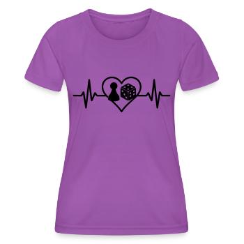 Herz Brettspiele Wuerfel Figur - Frauen Funktions-T-Shirt - Violett - Vorne - AI Model Female 172 dark (172cm)