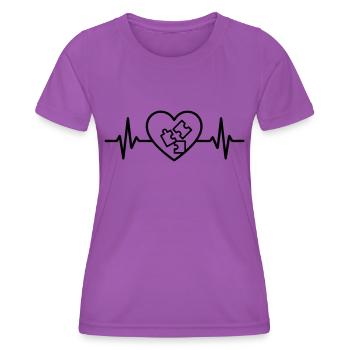 Herz Puzzle Spiel Stuecke - Frauen Funktions-T-Shirt - Violett - Vorne - AI Model Female 172 dark (172cm)