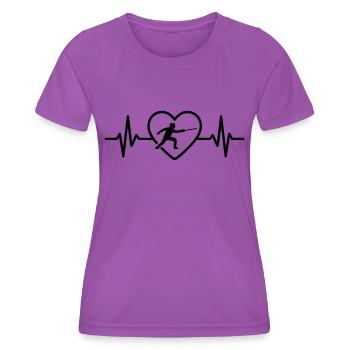 Fechten Herz - Frauen Funktions-T-Shirt - Violett - Vorne - AI Model Female 172 dark (172cm)