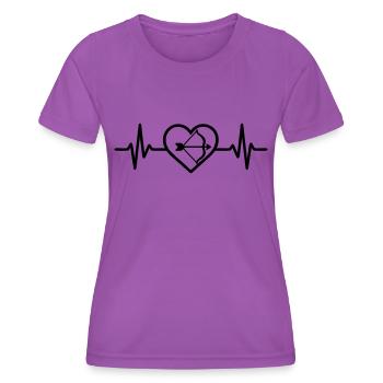Bogenschießen Herz - Frauen Funktions-T-Shirt - Violett - Vorne - AI Model Female 172 dark (172cm)