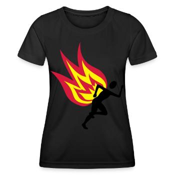 Feu de Jogger - T-shirt sport Femme - noir - Devant - AI Model Female 172 light (172cm)