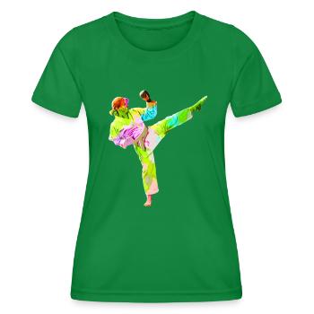 Colorful Karateka - Women's Functional T-Shirt - kelly green - Front - AI Model Female 172 dark (172cm)
