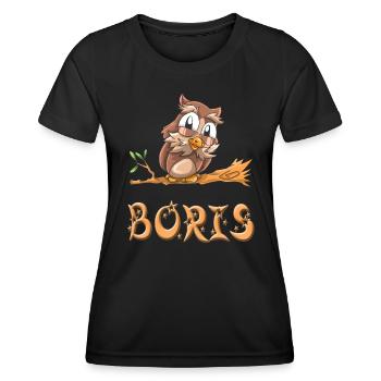 Hibou Boris - T-shirt sport Femme - noir - Devant - AI Model Female 172 light (172cm)