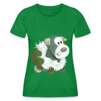 Droll Guinea Pig - Guinea Pig - Gift - Women's Functional T-Shirt - kelly green - Front - AI Model Female 172 dark (172cm)