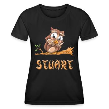 Owl Stuart - T-shirt sport Femme - noir - Devant - AI Model Female 172 light (172cm)