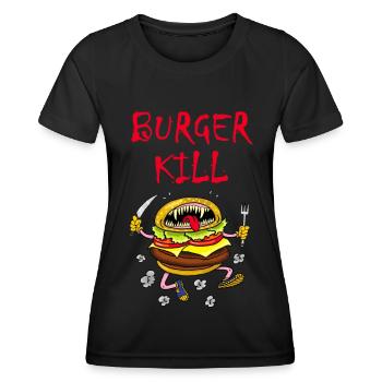Carnivorous hamburger - Women's Functional T-Shirt - black - Front - AI Model Female 172 light (172cm)
