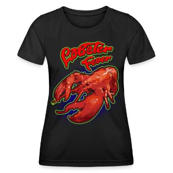 Retro Grillkunst mit Lobster Design - Frauen Funktions-T-Shirt - Schwarz - Vorne - AI Model Female 172 light (172cm)