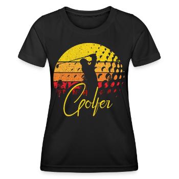 Golf Golfer Vintage - Frauen Funktions-T-Shirt - Schwarz - Vorne - AI Model Female 172 light (172cm)