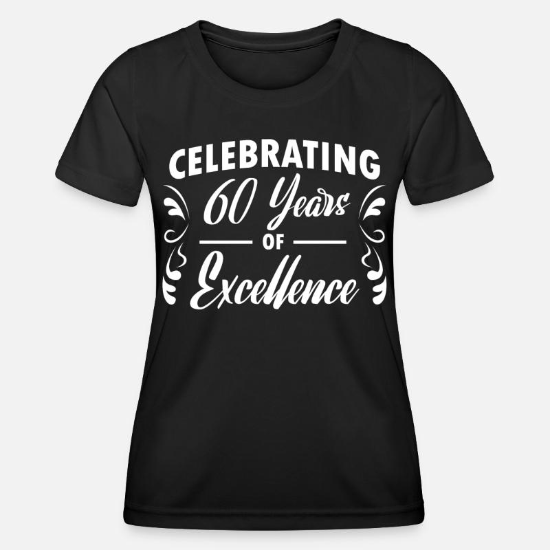60th birthday - design - Women's Functional T-Shirt - black