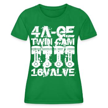 4A GE Twin Cam 16 Valve engine. The legendary engine - Women's Functional T-Shirt - kelly green - Front - AI Model Female 172 dark (172cm)