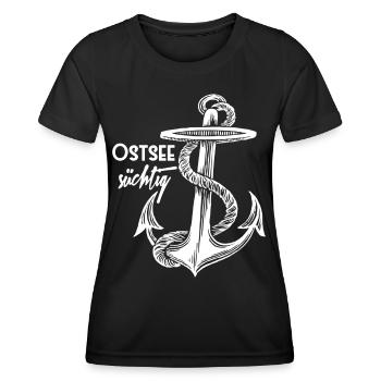 Ostsee-süchtig - Frauen Funktions-T-Shirt - Schwarz - Vorne - AI Model Female 172 light (172cm)