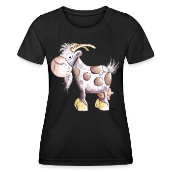 Die Ziege ist da  - Frauen Funktions-T-Shirt - Schwarz - Vorne - AI Model Female 172 light (172cm)