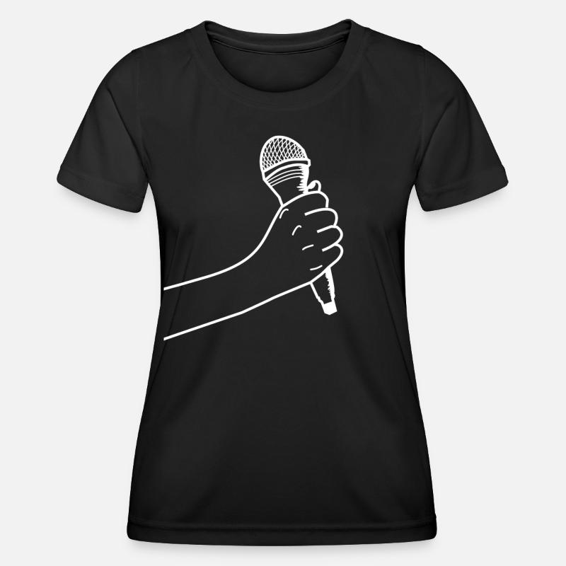 Hand with microphone - Women's Functional T-Shirt - black