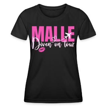 Mallorca Sprüche Malle Diven On Tour Urlaub Party - Frauen Funktions-T-Shirt - Schwarz - Vorne - AI Model Female 172 light (172cm)