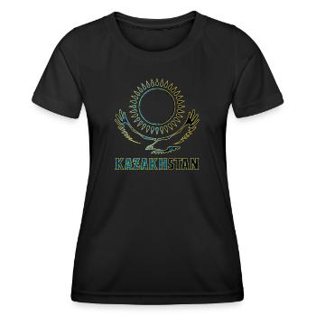 Kazakhstan steppe eagle gift - Women's Functional T-Shirt - black - Front - AI Model Female 172 light (172cm)
