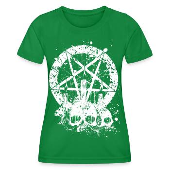 Gothic Skull - Women's Functional T-Shirt - kelly green - Front - AI Model Female 172 dark (172cm)