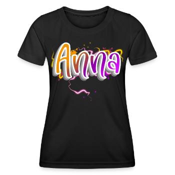 Anna - Frauen Funktions-T-Shirt - Schwarz - Vorne - AI Model Female 172 light (172cm)