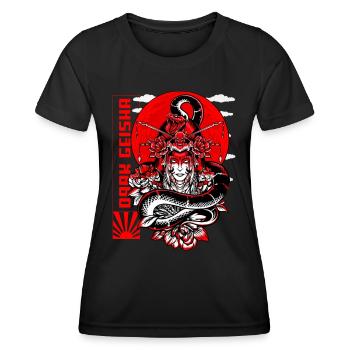 Dunkle Geisha japanische Kunstwerk - Frauen Funktions-T-Shirt - Schwarz - Vorne - AI Model Female 172 light (172cm)