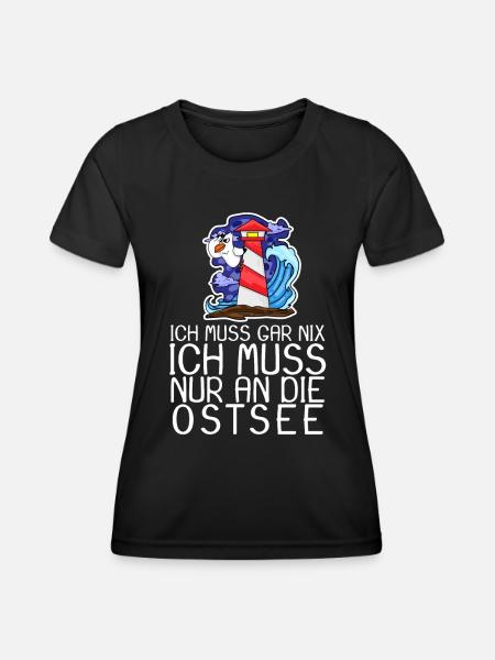 Ostsee Urlaub Geschenk - Frauen Funktions-T-Shirt - Schwarz