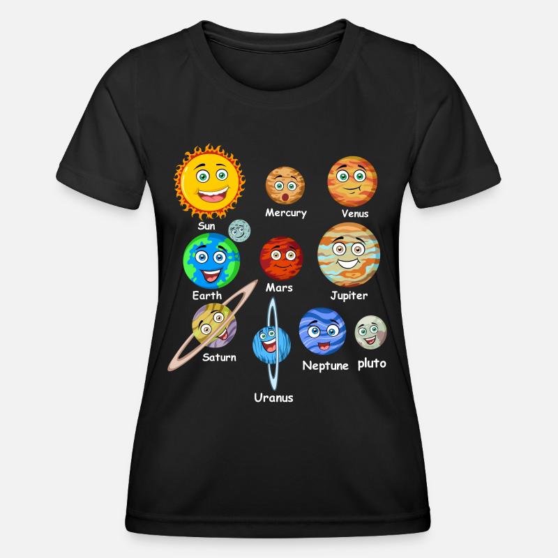 Solar system planets - Women's Functional T-Shirt - black