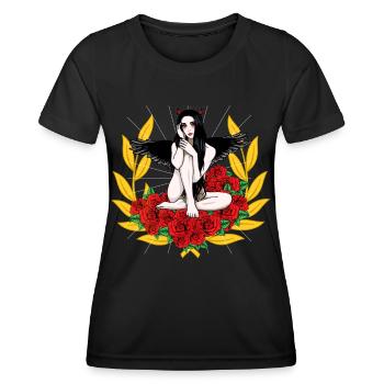 Femme du diable Diable Satan’s Roast Devil - T-shirt sport Femme - noir - Devant - AI Model Female 172 light (172cm)