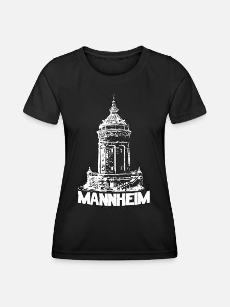 Mannheimer Wasserturm - Mannheim - Frauen Funktions-T-Shirt - Schwarz