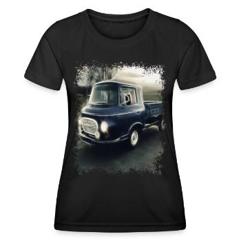 Barkas Flatbed GDR Transporter | Millésime - T-shirt sport Femme - noir - Devant - AI Model Female 172 light (172cm)
