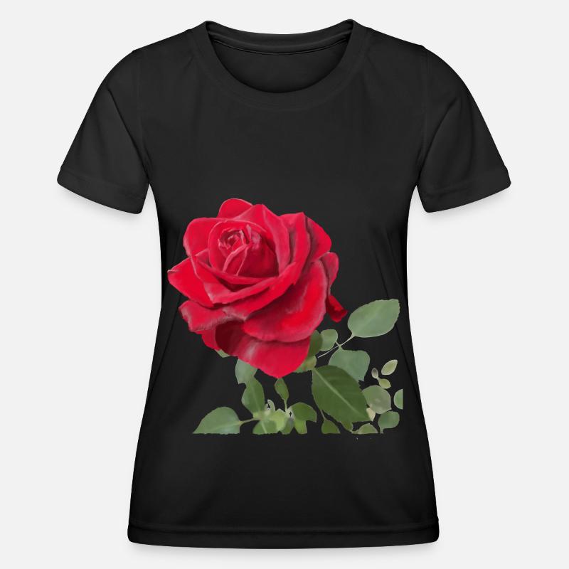 Red rose - Women's Functional T-Shirt - black