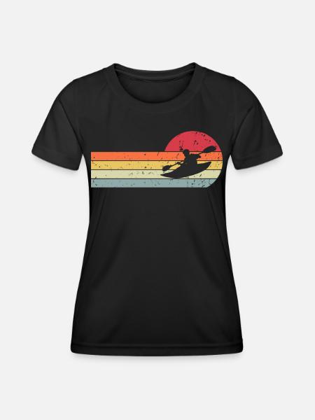 Kajak Kajakfahren - Frauen Funktions-T-Shirt - Schwarz