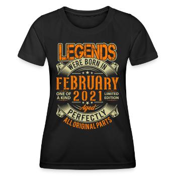 2021 Februar Geburtstag Legende - Frauen Funktions-T-Shirt - Schwarz - Vorne - AI Model Female 172 light (172cm)