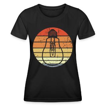 Vintage Glühbirne - Frauen Funktions-T-Shirt - Schwarz - Vorne - AI Model Female 172 light (172cm)