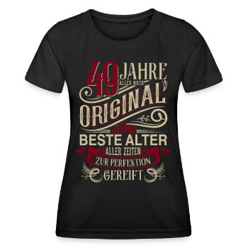 49. Geburtstag Vintage Retro - Frauen Funktions-T-Shirt - Schwarz - Vorne - AI Model Female 172 light (172cm)