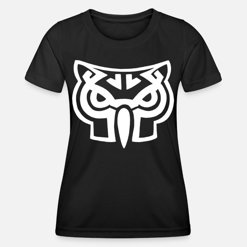 White owl head - Women's Functional T-Shirt - black