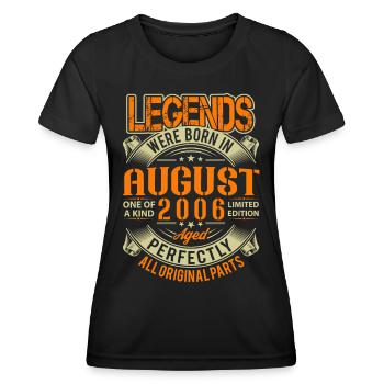 2006 August Birthday Legend - Women's Functional T-Shirt - black - Front - AI Model Female 172 light (172cm)