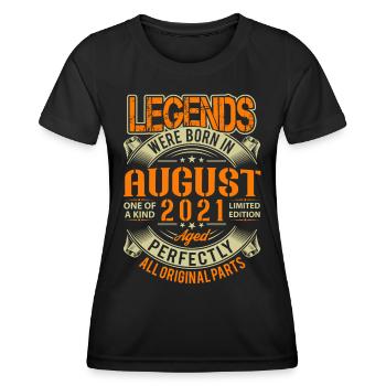 2021 August Geburtstag Legende - Frauen Funktions-T-Shirt - Schwarz - Vorne - AI Model Female 172 light (172cm)