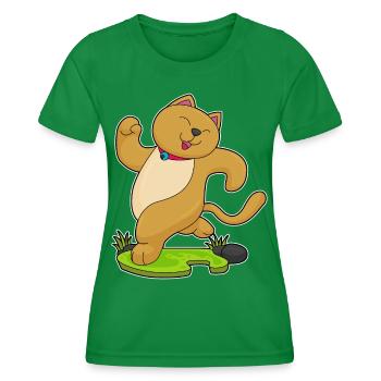 Joggeur chat Sport de jogging - T-shirt sport Femme - vert - Devant - AI Model Female 172 dark (172cm)