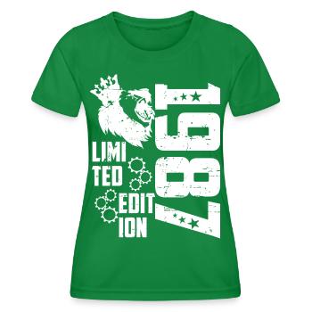 1987 Geboren Limited Edition - Frauen Funktions-T-Shirt - Kelly Green - Vorne - AI Model Female 172 dark (172cm)