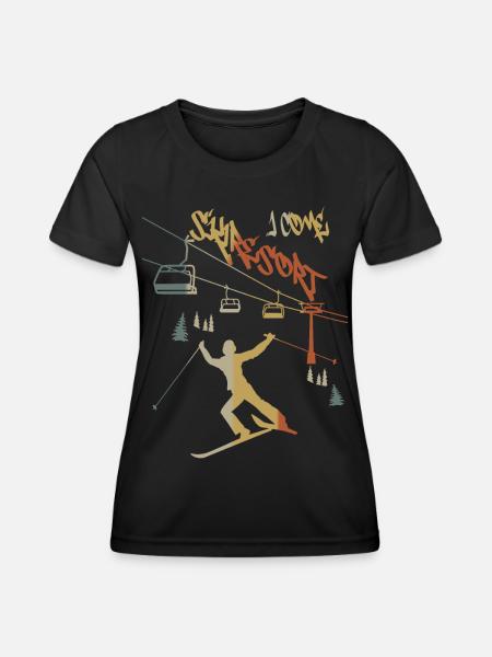 Skiurlaub ich komme ! - Frauen Funktions-T-Shirt - Schwarz