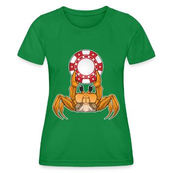 Jetons de poker Crab Poker - T-shirt sport Femme - vert - Devant - AI Model Female 172 dark (172cm)