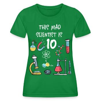 Ce savant fou a 10 ans - T-shirt sport Femme - vert - Devant - AI Model Female 172 dark (172cm)