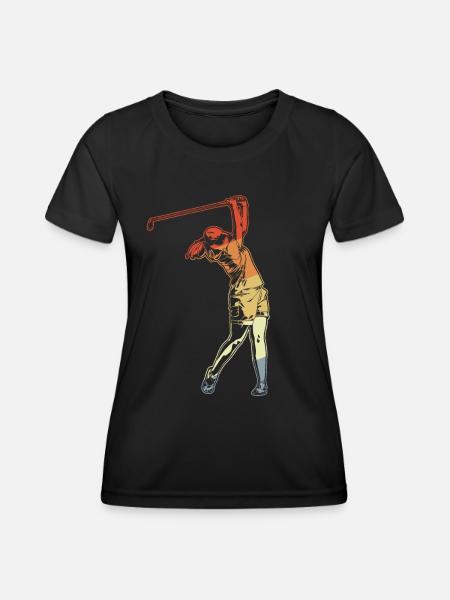 Golferin - Frauen Funktions-T-Shirt - Schwarz