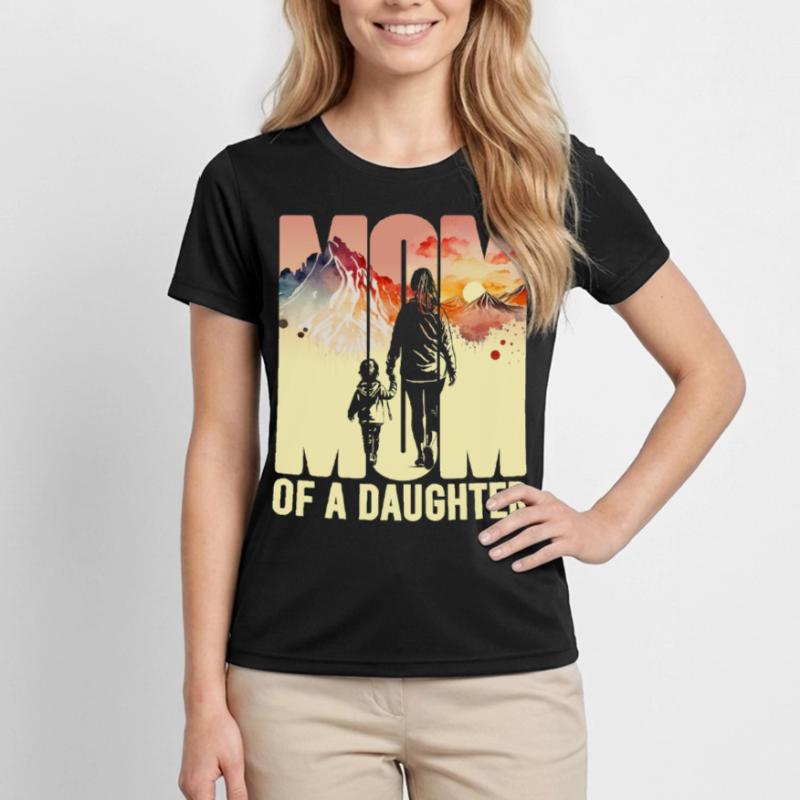 Mutter mit einer Tochter Muttertag Berge Mama Kind Frauen Funktions-T-Shirt