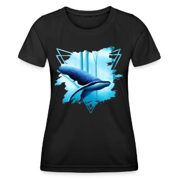 Motif de requin-baleine : Une majesté - T-shirt sport Femme - noir - Devant - AI Model Female 172 light (172cm)