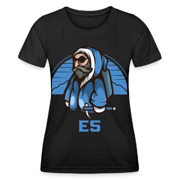 Alpenüberquerung E5 Alpenüberquerer - Frauen Funktions-T-Shirt - Schwarz - Vorne - AI Model Female 172 light (172cm)