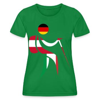 Alpenüberquerung E5 Wandern - Frauen Funktions-T-Shirt - Kelly Green - Vorne - AI Model Female 172 dark (172cm)