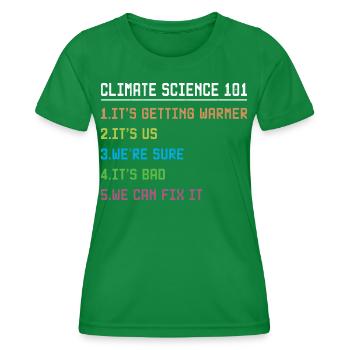 Marche des sciences Jour de la Terre Scientifiques sur les changements climatiques - T-shirt sport Femme - vert - Devant - AI Model Female 172 dark (172cm)